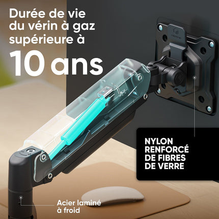 Support écran PC ONKRON Bras Écran PC 13"–32", 10 kg, G80-B Noir