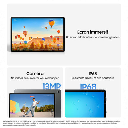 Tablette Android SAMSUNG Pack Galaxy Tab S10 FE 128Go avec Galaxy IA + BookCover Keyboard Slim + S Pen inclus