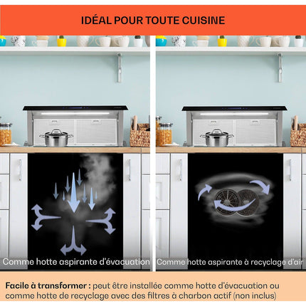 Hotte escamotable KLARSTEIN Royal Flush Eco 90cm 576m³/h A+