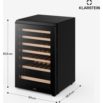 Cave à vin polyvalente KLARSTEIN Bevora 6 clayettes 128L 48 bt 54 cm Noir