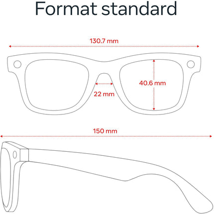 Lunettes connectées META Ray-Ban Wayfarer (Gen 1) Noir Brillant, Transparent