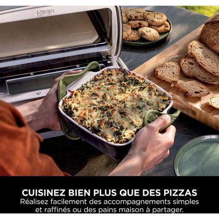 Four à pizza électrique NINJA MO201EU inox noir pizza 30 cm, fonction air fryer, thermostat digital Reconditionné
