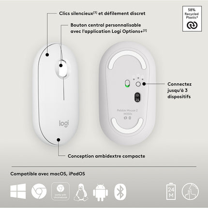 Souris sans fil LOGITECH Pebble 2 M350s Graphite