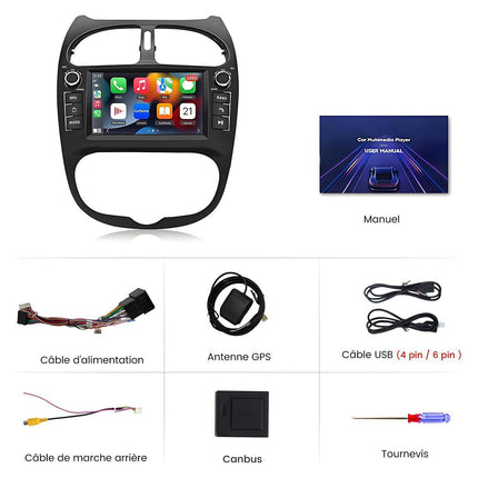 Autoradio connecté JUNSUN pour Peugeot 206 CC 2001-2006 7"Carplay