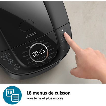 Cuiseur riz PHILIPS HD4814/31 rice cooker noir 1.8L, 800W