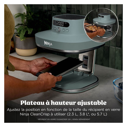 Friteuse sans huile NINJA CRISPi PRO 7-en1, 2 récipients en verre de 5.7 et 2.3L, AS101EULG