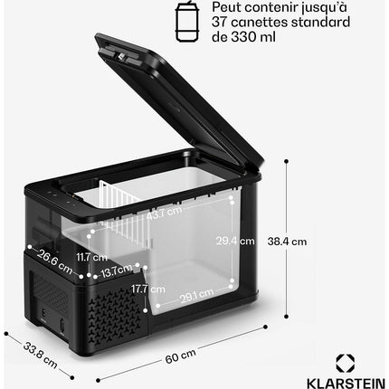 KLARSTEIN Arctiq compresseur 27L 60 cm Noir