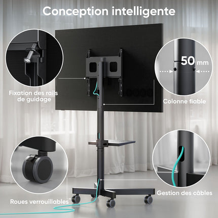 Pied TV ONKRON Mobile 23"–60", 40 kg, TS1137-B Noir