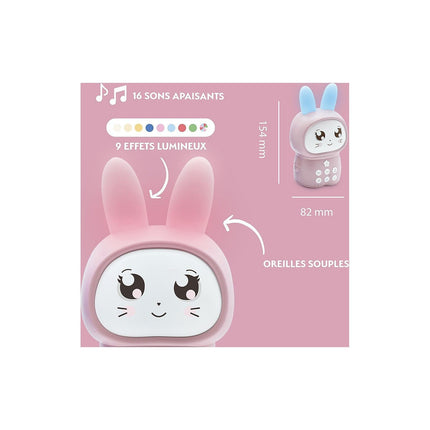 Veilleuse MOOOV Lapin Pompon avec bruits blancs - rose