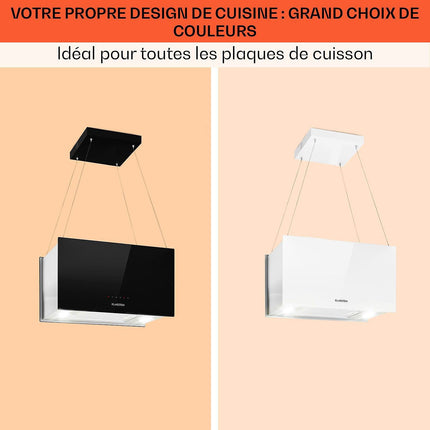 Hotte décorative îlot KLARSTEIN Kronleuchter L 60cm 590 m³/h LED noir