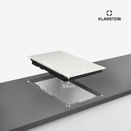 Domino induction KLARSTEIN 2 zones 3500 W 30 cm Blanc PowerGlide