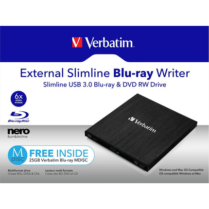 Graveur DVD Externe VERBATIM Blu-Ray Externe Ultramince