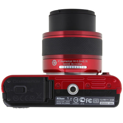 Appareil photo Hybride NIKON 1 J1 rouge + 10-30mm Reconditionné