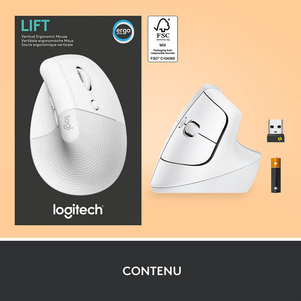 Souris sans fil LOGITECH Lift Ergonomique Silencieuse Graphite