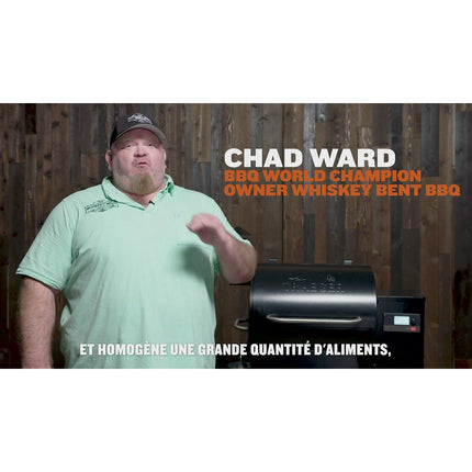 Barbecue pellet TRAEGER Pro 780 noir sur chariot, grille haute 76x18 cm, grille basse 76x48 cm