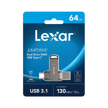 Clé USB LEXAR 64Go JumpDrive D400 3.1 Type-C