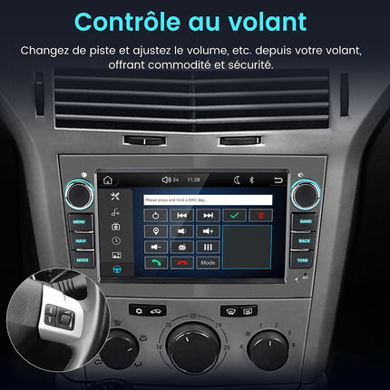 Autoradio connecté JUNSUN pour Opel Corsa D/Astra H Gris 7"Carplay