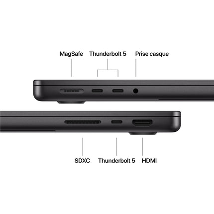 Ordinateur Apple MACBOOK Pro 14" Puce M5 Max CPU 18 / GPU 32 coeurs Mémoire RAM 36Go Stockage 2To SSD XDR