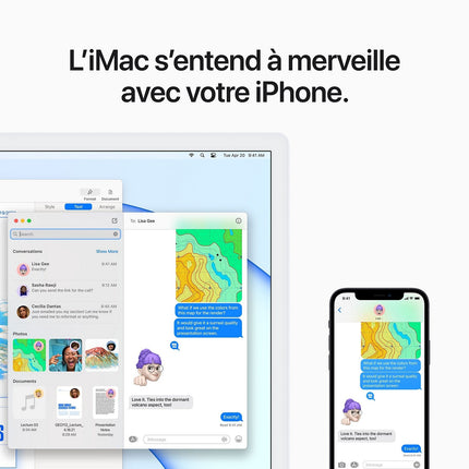 Ordinateur Apple IMAC 24' M1 8Go RAM 256Go SSD Argent Reconditionné