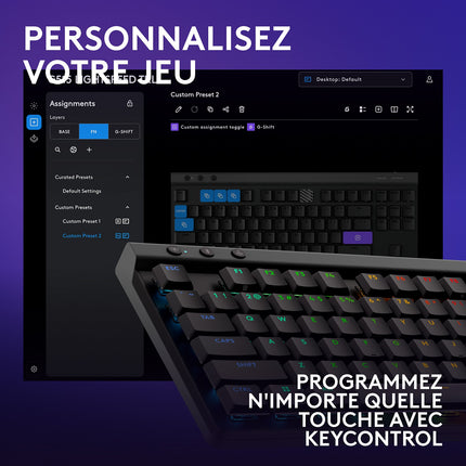 Clavier gamer sans fil LOGITECH G515 Lightspeed TKL tactile