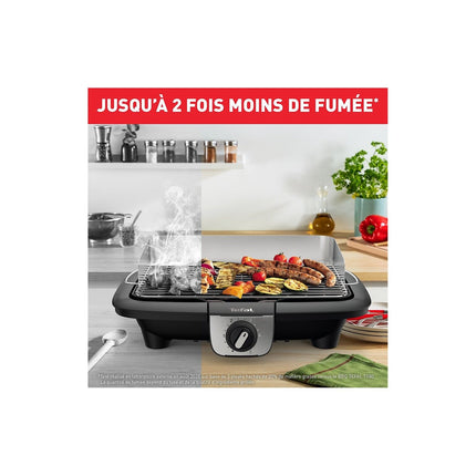 Barbecue électrique TEFAL BG90A810 Easygrill inox à poser, 37x23.5 cm