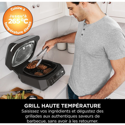 Grille-viande NINJA Foodi Air Grill EG351 gris thermosonde à poser, 25.5x24.5 cm