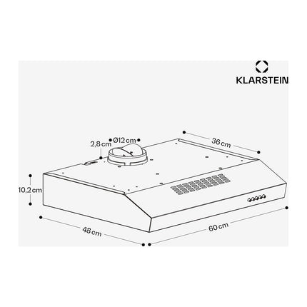 Hotte casquette KLARSTEIN SlimVent 60 cm 200 m³/h 52 dB LED Noir
