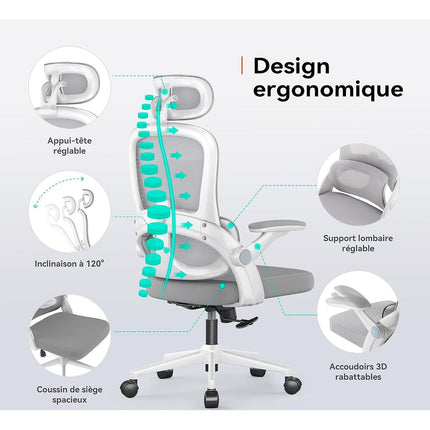 Fauteuil ergonomique SIHOO M102C chaise ergonomique blanc