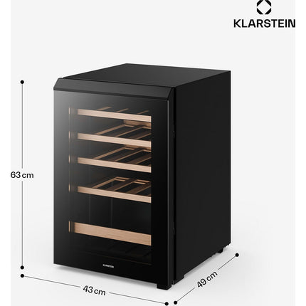 Cave à vin polyvalente KLARSTEIN Bevora 4 clayettes 62L 20 bt 43 cm Noir