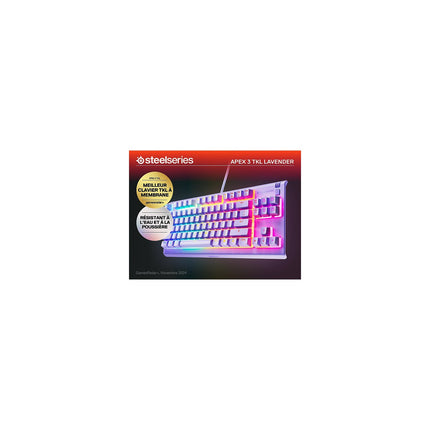 Clavier gamer STEELSERIES Apex 3 TKL Lavande