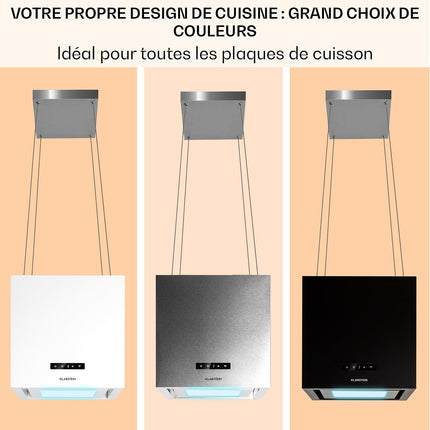 Hotte décorative îlot KLARSTEIN Kronleuchter îlot 595m³/h LED WIFI noir