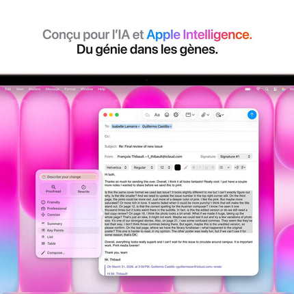 Ordinateur Apple MACBOOK Neo Puce A18 Pro CPU 6 / GPU 5 coeurs Mémoire RAM 8Go Stockage