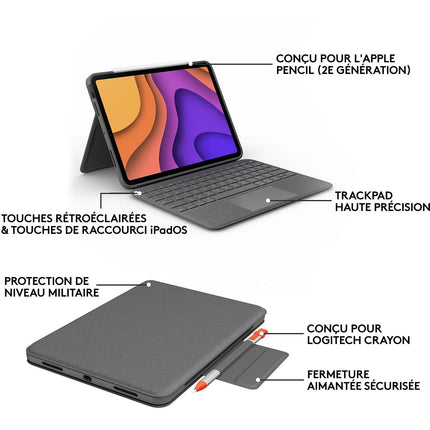 Etui LOGITECH Etui LOGITECH Folio Touch iPad Air 4 / Air 5, iPad Air 11 pouces (M2 & M3)
