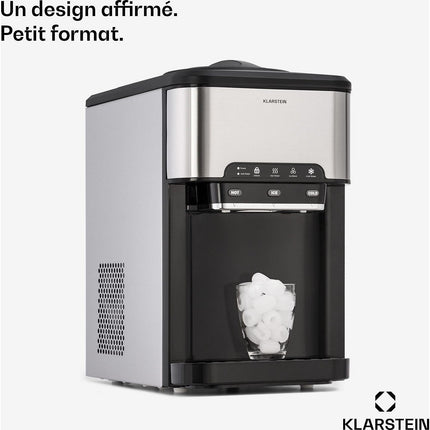Machine à glaçons KLARSTEIN Aqueous 3en1 20kg/24h 2,5 litres inox