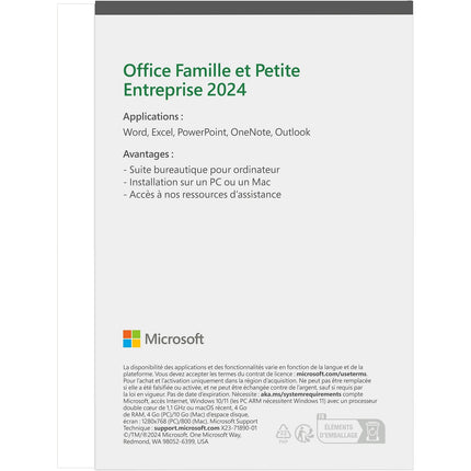ESD MICROSOFT Office Famille et entreprise 2024