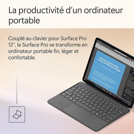 PC Hybride MICROSOFT Pack Surface Pro 12' C8 16 256 Platine