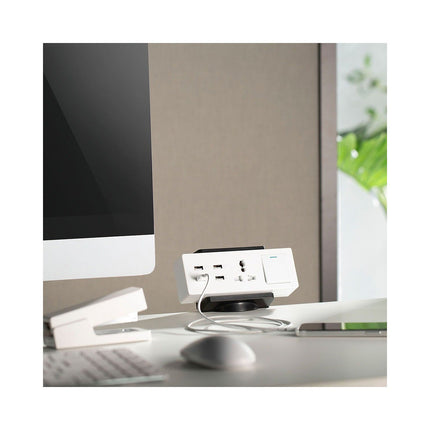 Range câble KIMEX Support de table pour multiprise, noir