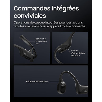 Micro-casque SHOKZ OpenComm2 - Noir
