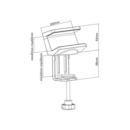 Range câble KIMEX Support de table pour multiprise, blanc