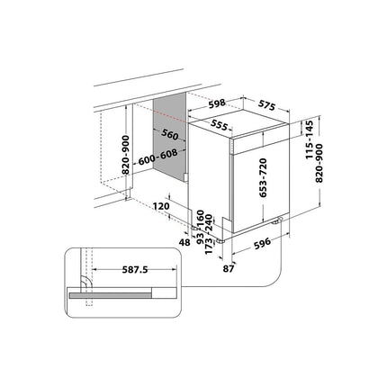 Lave vaisselle encastrable HOTPOINT H3BFD536W