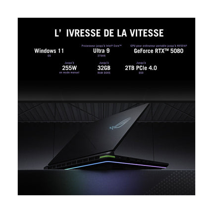 PC Gamer ASUS Rog Strix 18" WQXGA 240Hz Intel Core Ultra 9 275HX Nvidia GeForce RTX 5060 16 Go RAM DDR5 SSD 1 To