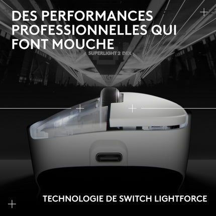 Souris Gamer Sans Fil LOGITECH PRO X SUPERLIGHT 2 DEX LIGHTSPEED