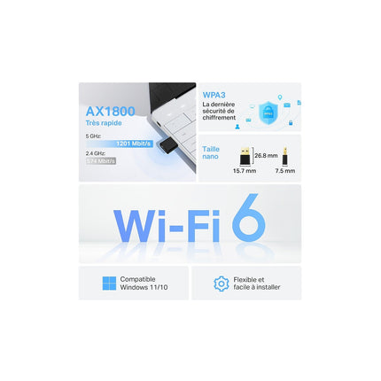 Clé Wi-Fi TP-LINK Archer TX1800U Nano WIFI 6