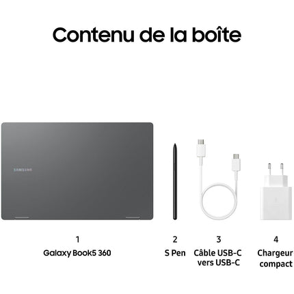 Ordinateur portable SAMSUNG Galaxy Book5 360 15,6 U5 16Go 512Go AI Copilot+PC