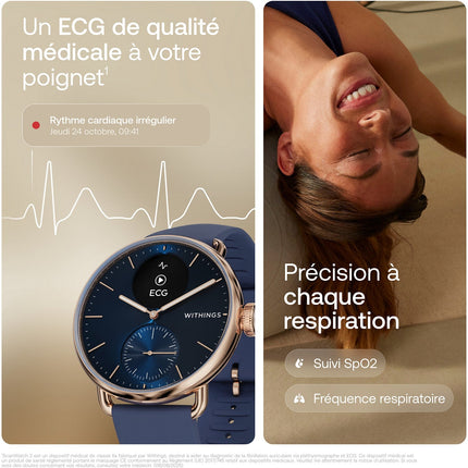 Montre santé WITHINGS Scanwatch 2 38mm Rose Gold Bleue