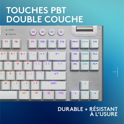 Clavier gamer sans fil LOGITECH G915 X Lightspeed TKL Tactile Blanc