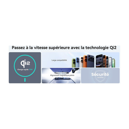 Batterie externe INIU 5000 mAh magnet Qi2 MagPro slim bleu