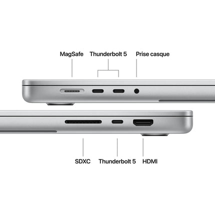 Ordinateur Apple MACBOOK Pro 16" Puce M5 Pro CPU 18 / GPU 20 coeurs Mémoire RAM 24Go Stockage 1To SSD XDR