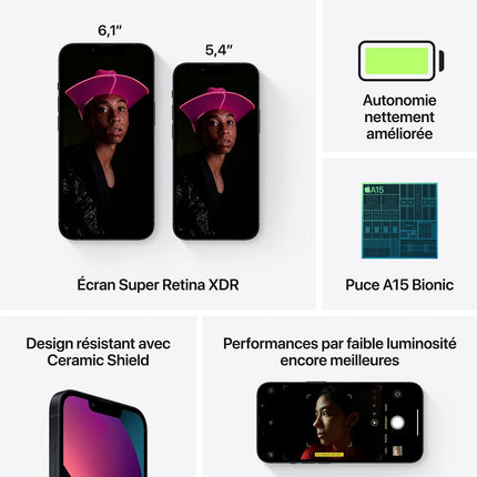 Smartphone APPLE iPhone 13 Minuit 128Go 5G Reconditionné