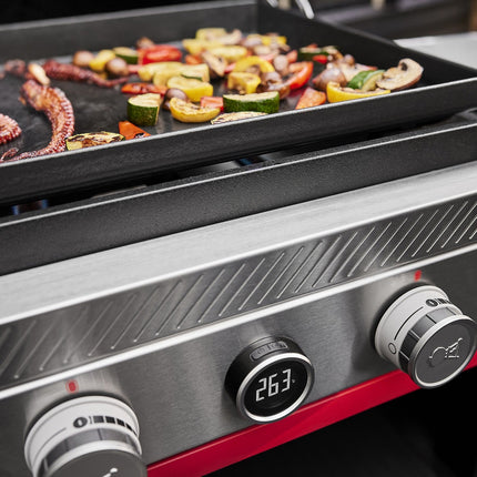 Plancha gaz WEBER black 3 brûleurs sur chariot, 76x46 cm
